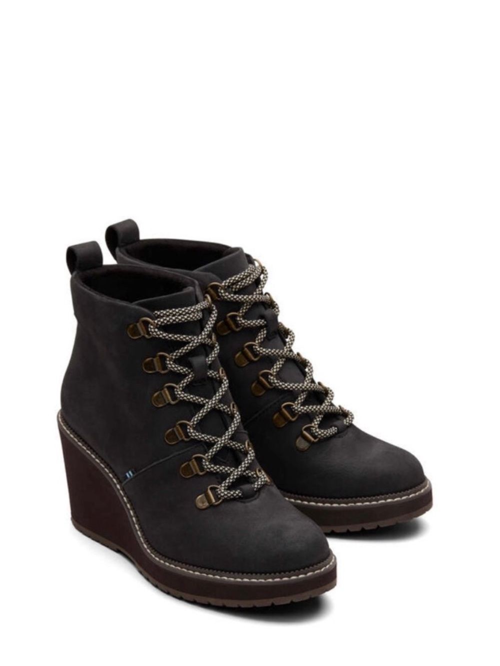 Toms Women's Nubuck Leather Melrose Wedge Boot Size 8